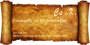 Csungán Krisztofer névjegykártya