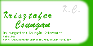 krisztofer csungan business card